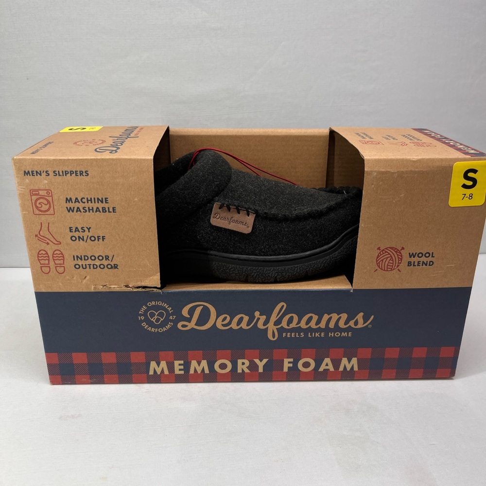 Dearfoams Black Memory‎ Foam Slippers